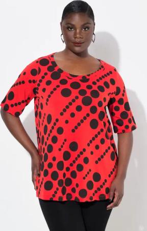 Ulla Popken T-Shirt T-Shirt Punkte A-Linie