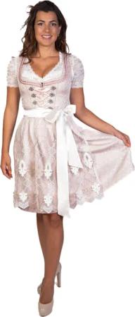 Trachtl Dirndl Susi Trachtenkleid ROSA/WEISS 2.TLG