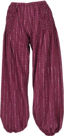 Guru-Shop Relaxhose Luftige Muckhose, Boho Pluderhose,
