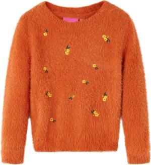 vidaXL Rundhalspullover Kinderpullover Gestrickt Dunkelorange 104