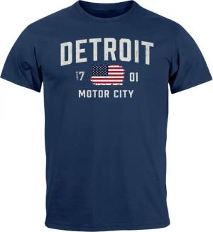 Neverless Print-Shirt Herren T-Shirt Detroit USA