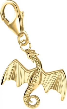 Goldene Hufeisen Charm-Einhänger Drache Karabiner Charm