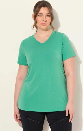 Ulla Popken T-Shirt Funktionsshirt antibakteriell V-Ausschnitt