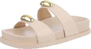 Ital-Design Bequeme Damen-Sandalen mit goldenen Details