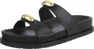 Ital-Design Bequeme Damen-Sandalen mit goldenen Details