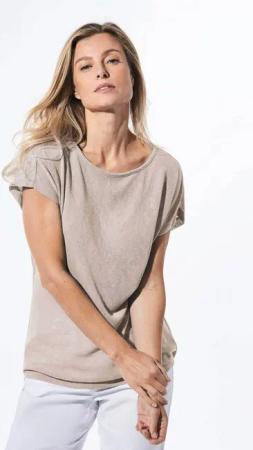 GOLDNER T-Shirt Shirt in Leinenoptik