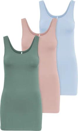 ONLY Tanktop Live Love (3-tlg) Lange