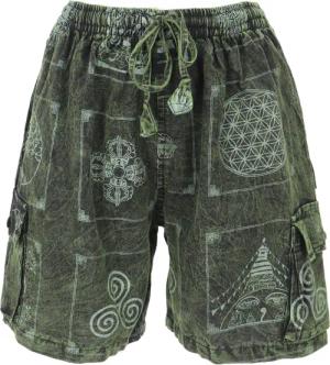 Guru-Shop Relaxhose Ethno Yogashorts, stonewash Shorts