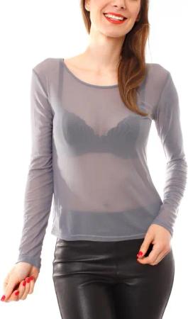 Muse T-Shirt Mesh-Shirt Langarm transparent 8032