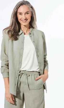 GOLDNER Langarmbluse Leinenbluse