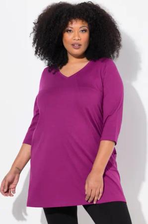 Ulla Popken Longshirt Longshirt Ziernähte A-Linie