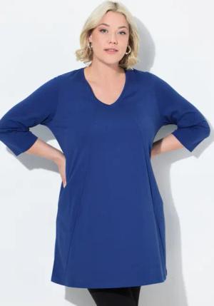 Ulla Popken Longshirt Longshirt Ziernähte A-Linie