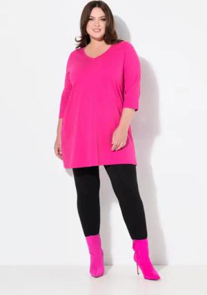 Ulla Popken Longshirt Longshirt Ziernähte A-Linie
