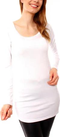 Muse Rundhalsshirt Basic Langarm Longshirt Skinny