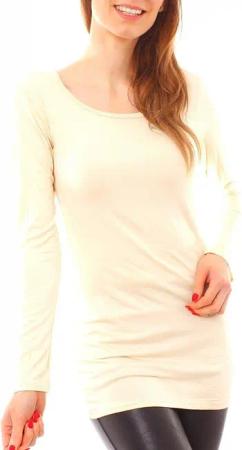 Muse Rundhalsshirt Basic Langarm Longshirt Skinny