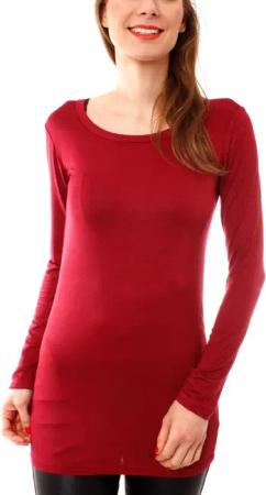 Muse Rundhalsshirt Basic Langarm Longshirt Skinny