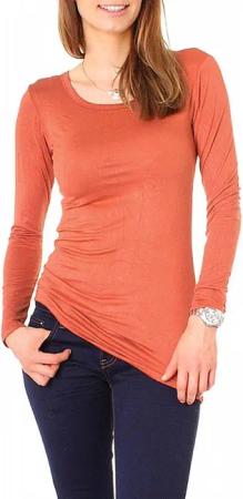 Muse Rundhalsshirt Basic Langarm Longshirt Skinny
