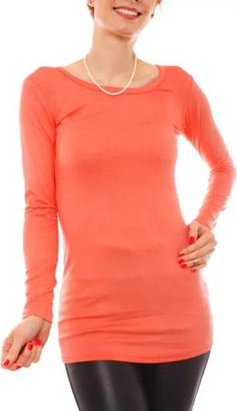 Muse Rundhalsshirt Basic Langarm Longshirt Skinny