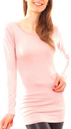 Muse Rundhalsshirt Basic Langarm Longshirt Skinny