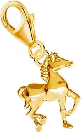 Goldene Hufeisen Charm-Einhänger Pferd Karabiner Charm