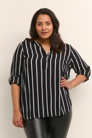 KAFFE Curve Langarmbluse Langarm-Bluse KCsida Große