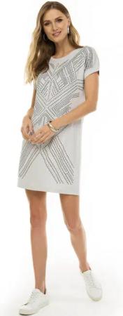 Passioni Sommerkleid T-Shirtkleid in Grau, mit