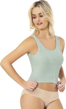 fashionshowcase Crop-Top Damen Ripptop aus Baumwolle,