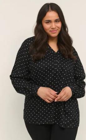 KAFFE Curve Langarmbluse Langarm-Bluse KCjoy Große