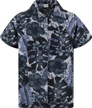 King Kameha Hawaiihemd Grün Lila Blume