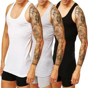 DDOnlineShop Unterhemd Tank-Top Achselshirt Herren Feinripp