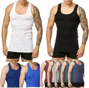 DDOnlineShop Unterhemd Tank-Top Achselshirt Herren Feinripp