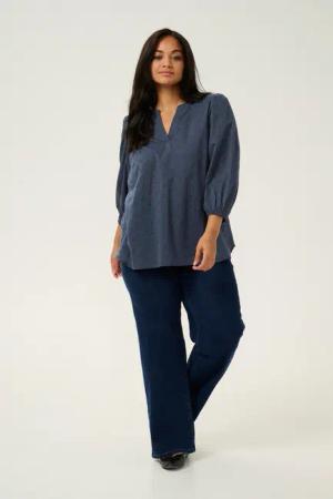 KAFFE Curve Langarmbluse Langarm-Bluse KCjolana Große