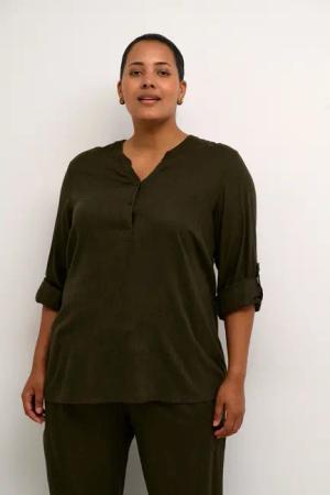 KAFFE Curve Langarmbluse Langarm-Bluse KCmille Große