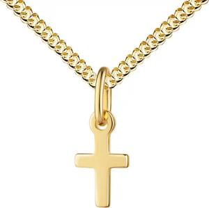 JEVELION Kreuzkette Kleiner Kreuz-Anhänger 585 Gold