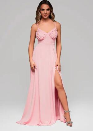 OMBRE Abendkleid Elegantes Abendkleid mit Spaghettiträgern