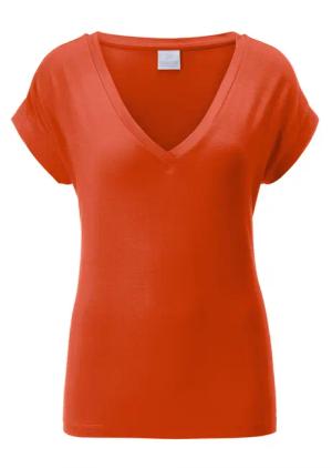 MADELEINE Kurzarmshirt Legeres Shirt mit V-Ausschnitt