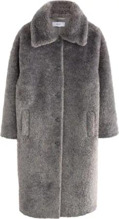 Next Fellimitatmantel Mantel aus Teddystoff (1-tlg)