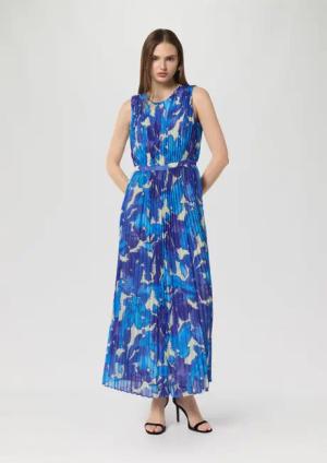 Comma Maxikleid Plissiertes Chiffon-Kleid