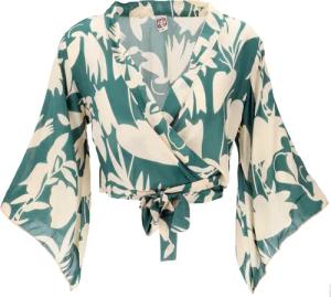 Guru-Shop Longbluse Kurztop, Boho Blusentop, Wickeltop,
