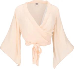 Guru-Shop Longbluse Kurztop, Boho Blusentop, Wickeltop,