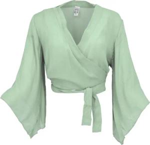 Guru-Shop Longbluse Kurztop, Boho Blusentop, Wickeltop,