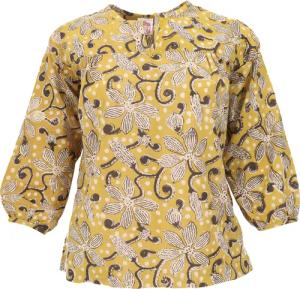 Guru-Shop Longbluse Leichte Baumwollbluse, Boho Schlupfbluse