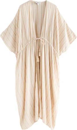 Next Strandkleid Kimono in Maxilänge mit