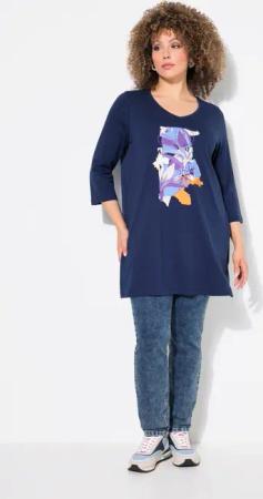 Ulla Popken Longshirt Longshirt Blüten A-Linie