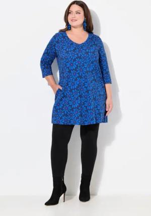 Ulla Popken Longshirt Longshirt Blüten A-Linie