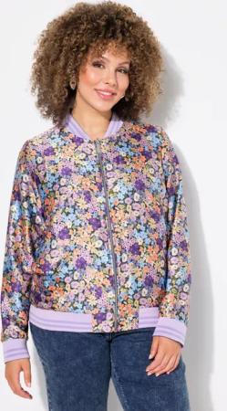 Ulla Popken Kurzjacke Wendeblouson uni/Blüten Collegekragen