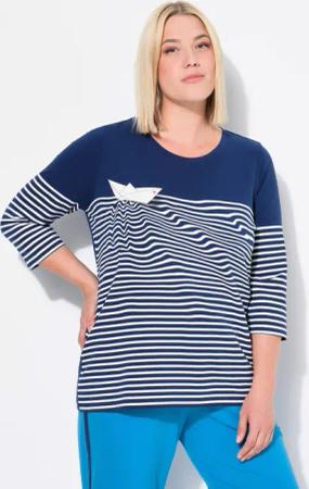 Ulla Popken Longsleeve Shirt Ringel Papierboot
