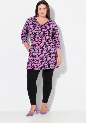 Ulla Popken Longshirt Longshirt Biesen A-Linie