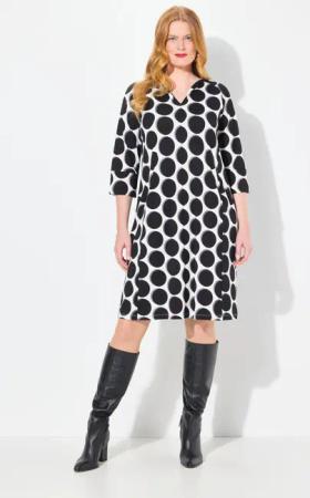 Ulla Popken Midikleid Punto-Kleid Punkte A-Linie