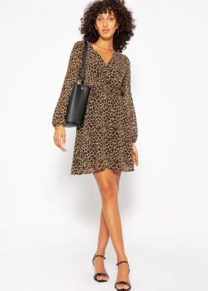 SASSYCLASSY Minikleid Leo Kleid Damen langarm